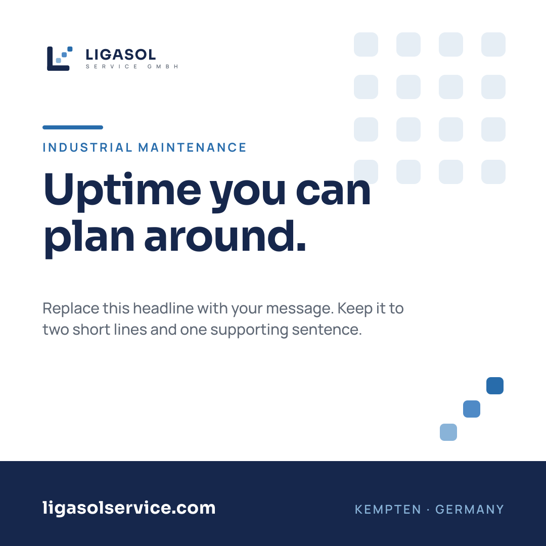 Ligasol square social post template, 1080 by 1080 pixels